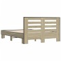 Estructura cama madera ingeniería metal roble Sonoma 120x190 cm de vidaXL, Camas y somieres - Ref: Foro24-3280118, Precio: 15...