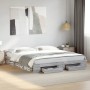 Cama con cajones madera ingeniería gris Sonoma 200x200 cm de vidaXL, Camas y somieres - Ref: Foro24-3280725, Precio: 193,99 €...