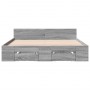 Cama con cajones madera ingeniería gris Sonoma 140x190 cm de vidaXL, Camas y somieres - Ref: Foro24-3280767, Precio: 169,75 €...