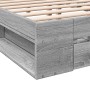 Sonoma-graues Holzwerkstoffbett mit Schubladen 140 x 190 cm von vidaXL, Betten und Lattenroste - Ref: Foro24-3280767, Preis: ...