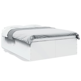 White engineered wood bed frame 120x190 cm by vidaXL, Beds and slatted bases - Ref: Foro24-3280951, Price: 133,99 €, Discount: %