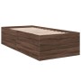 Estructura de cama madera de ingeniería marrón roble 100x200 cm de vidaXL, Camas y somieres - Ref: Foro24-3280964, Precio: 11...