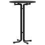 Mesa alta de comedor madera ingeniería y acero negro Ø70x110 cm de vidaXL, Mesas de cocina y de comedor - Ref: Foro24-4008303...