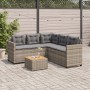 L-förmiges Gartensofa mit Tisch und grauen PE-Rattankissen von vidaXL, Gartensets - Ref: Foro24-369049, Preis: 390,99 €, Raba...