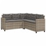 L-shaped garden sofa with table and gray PE rattan cushions by vidaXL, Garden sets - Ref: Foro24-369049, Price: 391,99 €, Dis...