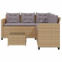 L-shaped garden sofa with beige PE rattan table and cushions by vidaXL, Garden sets - Ref: Foro24-369042, Price: 342,95 €, Di...