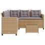 L-shaped garden sofa with beige PE rattan table and cushions by vidaXL, Garden sets - Ref: Foro24-369042, Price: 342,95 €, Di...