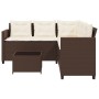 L-shaped garden sofa with table and brown PE rattan cushions by vidaXL, Garden sets - Ref: Foro24-369040, Price: 316,35 €, Di...