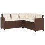 L-shaped garden sofa with table and brown PE rattan cushions by vidaXL, Garden sets - Ref: Foro24-369040, Price: 316,35 €, Di...