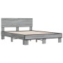 Estructura cama madera ingeniería metal gris Sonoma 140x190 cm de vidaXL, Camas y somieres - Ref: Foro24-3280215, Precio: 155...