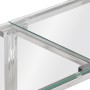 Mesa consola acero inoxidable plateado y vidrio templado de vidaXL, Mesas auxiliares - Ref: Foro24-349993, Precio: 164,54 €, ...