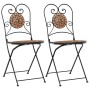 Folding bistro chairs 2 units terracotta ceramic by vidaXL, Garden chairs - Ref: Foro24-4003403, Price: 144,17 €, Discount: %