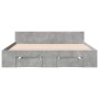 Concrete gray engineered wood bed with drawers 150x200 cm by vidaXL, Beds and slatted bases - Ref: Foro24-3280744, Price: 171...