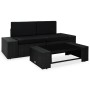 Juego de muebles de jardín 3 piezas ratán sintético negro de vidaXL, Sofás modulares de exterior - Ref: Foro24-49507, Precio:...