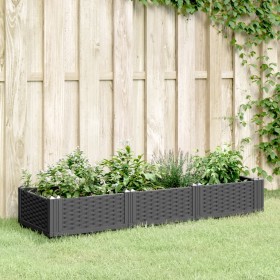 Jardinera con clavijas PP negro 125x40x28,5 cm de vidaXL, Maceteros y jardineras - Ref: Foro24-368012, Precio: 46,19 €, Descu...