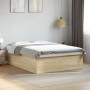 Sonoma oak engineered wood bed frame 160x200 cm by vidaXL, Beds and slatted bases - Ref: Foro24-3280911, Price: 143,25 €, Dis...