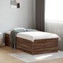 Brown oak engineered wood bed frame 75x190 cm by vidaXL, Beds and slatted bases - Ref: Foro24-3280985, Price: 100,31 €, Disco...