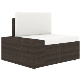 Ecksofa mit Armlehnen rechts synthetisches Rattanbraun von vidaXL, Modulare Sofas für den Außenbereich - Ref: Foro24-49510, P...