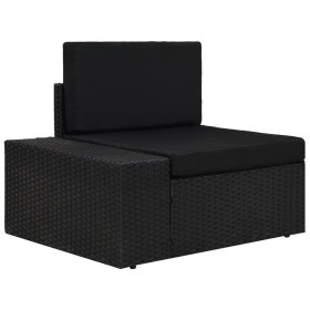 Ecksofa mit rechter Armlehne aus schwarzem PE-Rattan von vidaXL, Modulare Sofas für den Außenbereich - Ref: Foro24-49500, Pre...