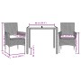 3-piece garden dining set with gray acacia PE rattan cushions by vidaXL, Garden sets - Ref: Foro24-3278675, Price: 242,99 €, ...