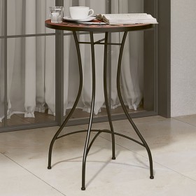 Terracotta and white ceramic mosaic bistro table Ø50x70 cm by vidaXL, Garden tables - Ref: Foro24-4003401, Price: 79,99 €, Di...