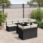 8-teiliges Gartensofa-Set und schwarze synthetische Rattankissen von vidaXL, Gartensets - Ref: Foro24-3266406, Preis: 610,54 ...