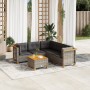 6-teiliges Gartenmöbel-Set und graue synthetische Rattankissen von vidaXL, Gartensets - Ref: Foro24-3261828, Preis: 433,99 €,...