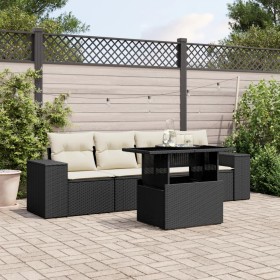 5-teiliges Gartenmöbel-Set und schwarze synthetische Rattankissen von vidaXL, Gartensets - Ref: Foro24-3268986, Preis: 385,25...