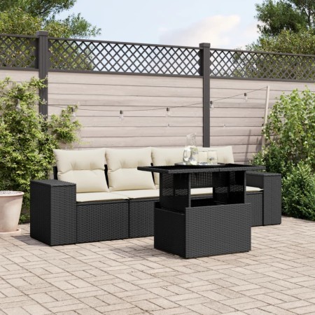 5-piece garden furniture set and black synthetic rattan cushions by vidaXL, Garden sets - Ref: Foro24-3268986, Price: 405,14 ...