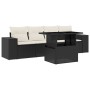 Set de muebles de jardín 5 pzas y cojines ratán sintético negro de vidaXL, Conjuntos de jardín - Ref: Foro24-3268986, Precio:...