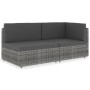 Graues 2-Sitzer-Sofagarnitur aus synthetischem Rattan von vidaXL, Modulare Sofas für den Außenbereich - Ref: Foro24-49524, Pr...