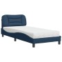 Bed with blue fabric mattress 90x200 cm by vidaXL, Beds and slatted bases - Ref: Foro24-3208512, Price: 312,24 €, Discount: %