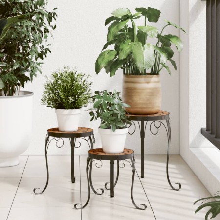 Soportes para plantas 3 uds cerámica terracota de vidaXL, Soportes para macetas - Ref: Foro24-4003393, Precio: 69,67 €, Descu...