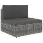 Graues 2-Sitzer-Sofagarnitur aus synthetischem Rattan von vidaXL, Modulare Sofas für den Außenbereich - Ref: Foro24-49524, Pr...