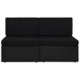 Schwarzes 2-Sitzer-Sofagarnitur aus synthetischem Rattan von vidaXL, Modulare Sofas für den Außenbereich - Ref: Foro24-49503,...