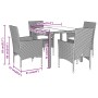 Garten-Essgruppe, 5-teilig, mit Kissen aus schwarzem Glas und synthetischem Rattan von vidaXL, Gartensets - Ref: Foro24-32785...