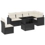 7-teiliges Gartensofa-Set mit schwarzen synthetischen Rattankissen von vidaXL, Gartensets - Ref: Foro24-3267306, Preis: 529,0...