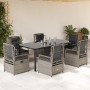 Garden dining set 7 pieces and light gray synthetic rattan cushions by vidaXL, Garden sets - Ref: Foro24-3263039, Price: 833,...