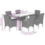 Set comedor jardín 7 pzas cojines ratán sintético vidrio negro de vidaXL, Conjuntos de jardín - Ref: Foro24-3278546, Precio: ...