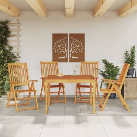 Garden dining set 5 pieces solid acacia wood by vidaXL, Garden sets - Ref: Foro24-3295256, Price: 406,08 €, Discount: %