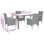 Set de comedor jardín 5 pzas con cojines ratán PE acacia gris de vidaXL, Conjuntos de jardín - Ref: Foro24-3278635, Precio: 4...