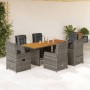 Garden dining set 7 pieces and gray synthetic rattan cushions by vidaXL, Garden sets - Ref: Foro24-3262785, Price: 791,65 €, ...