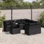 Set de sofás de jardín 8 piezas y cojines ratán sintético negro de vidaXL, Conjuntos de jardín - Ref: Foro24-3266425, Precio:...