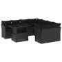 Set de sofás de jardín 8 piezas y cojines ratán sintético negro de vidaXL, Conjuntos de jardín - Ref: Foro24-3266425, Precio:...