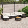 8-teiliges Gartensofa-Set und schwarze synthetische Rattankissen von vidaXL, Gartensets - Ref: Foro24-3261932, Preis: 606,80 ...