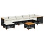 8-teiliges Gartensofa-Set und schwarze synthetische Rattankissen von vidaXL, Gartensets - Ref: Foro24-3261932, Preis: 606,80 ...