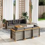 7-teiliges Gartensofa-Set mit grauen synthetischen Rattankissen von vidaXL, Gartensets - Ref: Foro24-3261738, Preis: 558,57 €...