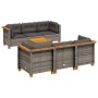 7-teiliges Gartensofa-Set mit grauen synthetischen Rattankissen von vidaXL, Gartensets - Ref: Foro24-3261738, Preis: 558,57 €...