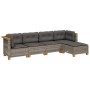 Gartensofa-Set mit Kissen, 5-teilig, graues synthetisches Rattan von vidaXL, Gartensets - Ref: Foro24-3261786, Preis: 396,30 ...