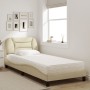 Cama con colchón tela color crema 90x190 cm de vidaXL, Camas y somieres - Ref: Foro24-3208504, Precio: 300,31 €, Descuento: %